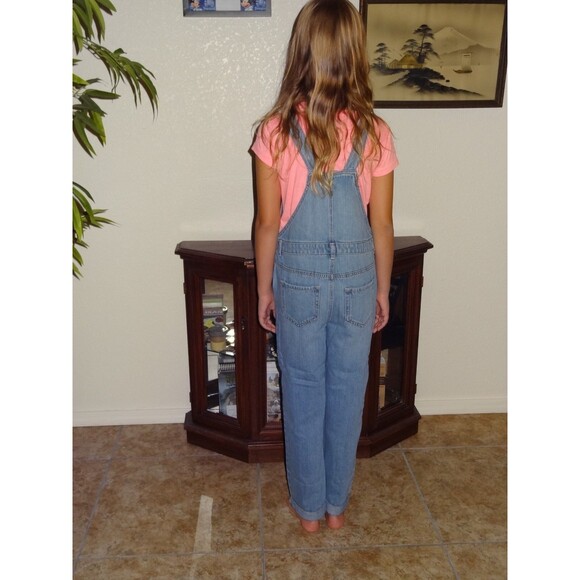 OSHKOSH B'GOSH Overalls Denim Pants Girl Youth Size 6X Blue Cropped Capri Length - Picture 5 of 8